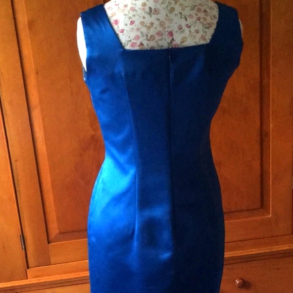 Alfred Sung Blue Silk Dress - Picture 4 of 4